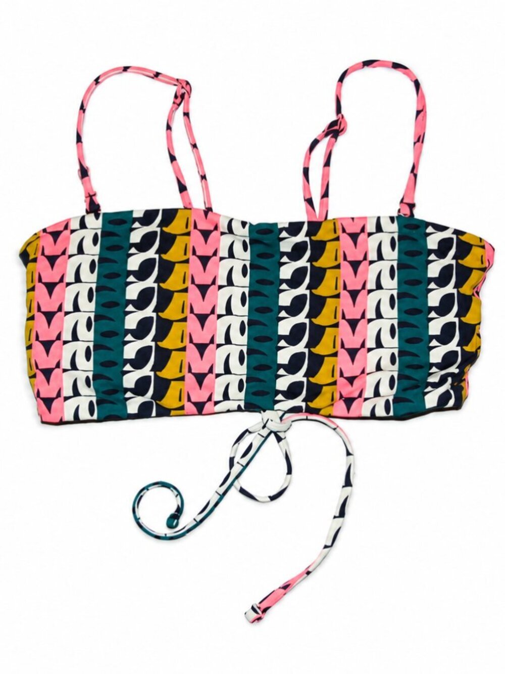 NWT Maaji Abstract Geo Lattice Bandeau Bikini Top Large L